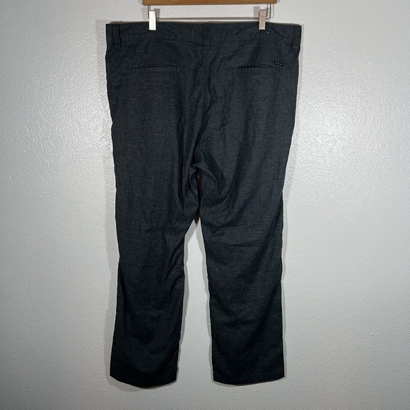 Prana Furrow‎ Pants Mens 40x29.5 Gray Blue Hemp Blend Lightweight Straight Leg - Picture 3 of 8